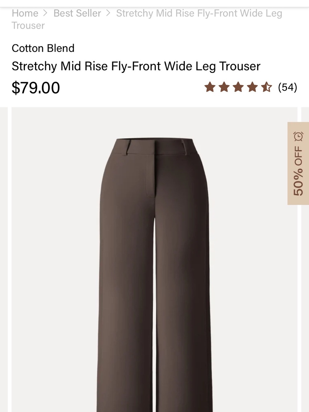 OGL Wide-Leg Fly-Front Trousers — women’s Cedar Brown Small/Petite